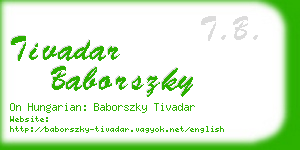 tivadar baborszky business card